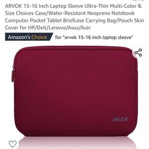 Burgundy laptop case , sleeve size 15-16 inch new just recived, water re…